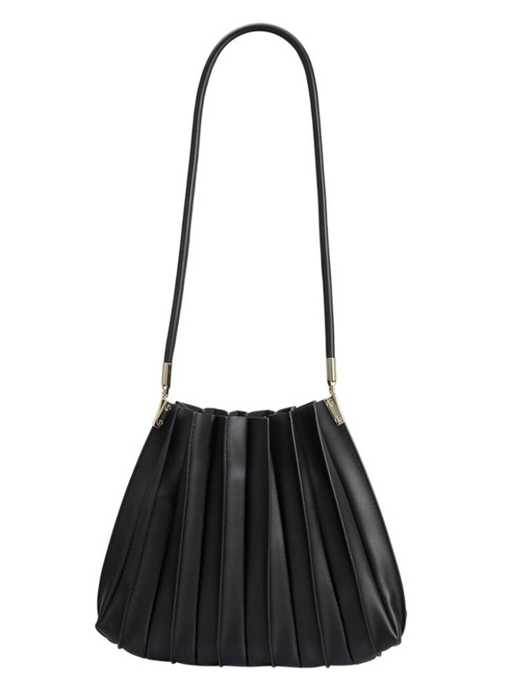 Melie Bianco Carrie Black Vegan Leather Shoulder Handbag Pouch NWT